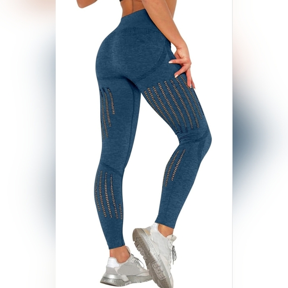 All 3 Seamless Orange,Blue, Grey Leggings - Picture 12 of 16